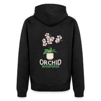 Orchidee Geschenk Frauen Blume Floristin Orchidee - Unisex Premium Bio Zip Hoodie - Schwarz - Hinten - Nico (187cm)