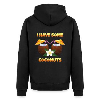 I Have Some Coconuts Kokosnuss - Unisex Premium Bio Zip Hoodie - Schwarz - Hinten - Nico (187cm)