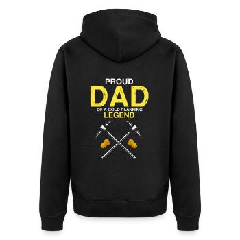 Gold Digger Gold Panning Gold Mining Designs - Unisex Premium Organic Zip Hoodie - black - Back - Nico (187cm)
