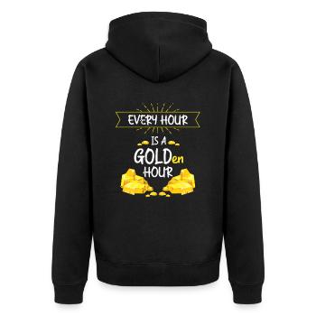 Gold Diggers Panning Gold Gold Mining Designs - Unisex Premium Organic Zip Hoodie - black - Back - Nico (187cm)