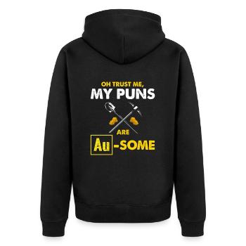 Gold Digger Gold Panning Gold Mining Designs - Unisex Premium Organic Zip Hoodie - black - Back - Nico (187cm)