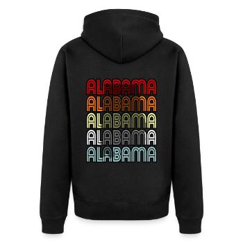 Alabama abenteurer geschenk - Unisex Premium Bio Zip Hoodie - Schwarz - Hinten - Nico (187cm)