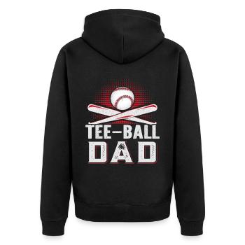 Tee-ball Dad Teeball Spieler - Unisex Premium Bio Zip Hoodie - Schwarz - Hinten - Nico (187cm)