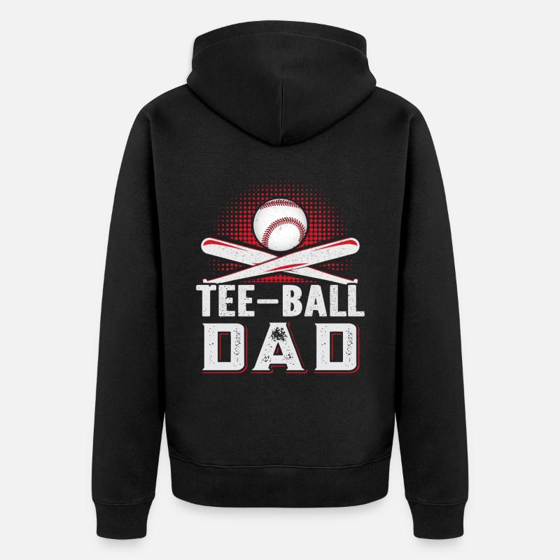 Tee-ball Dad Teeball Spieler - Unisex Premium Bio Zip Hoodie - Schwarz