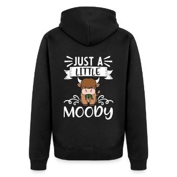 Vache bovine écossaise des Highlands - Veste à capuche bio Premium Unisexe - noir - Dos - Nico (187cm)