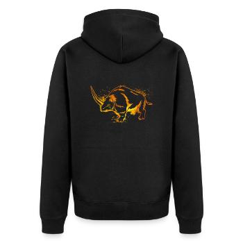 Colorful Elasmotherium - Unisex Premium Organic Zip Hoodie - black - Back - Nico (187cm)