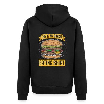 Das Ist Mein Burger, Der Kleidung Für Hamburger - Unisex Premium Bio Zip Hoodie - Schwarz - Hinten - Nico (187cm)