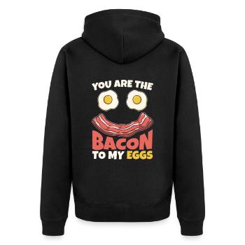 Bacon To My Egg Breakfast Bacon Lovers - Unisex Premium Organic Zip Hoodie - black - Back - Nico (187cm)