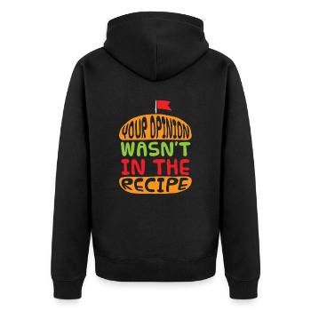 Votre opinion n’était pas dans la recette des hamburgers - Veste à capuche bio Premium Unisexe - noir - Dos - Nico (187cm)