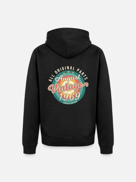1969 August All original - Unisex Premium Organic Zip Hoodie - black