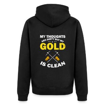 Gold Digger Gold Panning Gold Mining Designs - Unisex Premium Organic Zip Hoodie - black - Back - Nico (187cm)