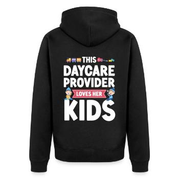 Fournisseur de services de garde d’enfants Enseignant - Veste à capuche bio Premium Unisexe - noir - Dos - Nico (187cm)