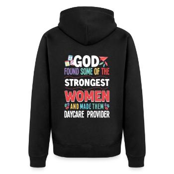 Childcare Daycare Provider Teacher - Unisex Premium Bio Zip Hoodie - Schwarz - Hinten - Nico (187cm)
