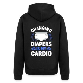 Childcare Daycare Provider Teacher - Unisex Premium Bio Zip Hoodie - Schwarz - Hinten - Nico (187cm)