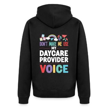 Fournisseur de services de garde d’enfants Enseignant - Veste à capuche bio Premium Unisexe - noir - Dos - Nico (187cm)