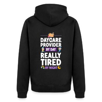 Childcare Daycare Provider Teacher - Unisex Premium Bio Zip Hoodie - Schwarz - Hinten - Nico (187cm)