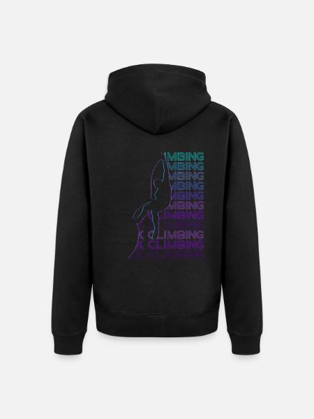 Felsklettern Felskletterer Retro - Unisex Premium Bio Zip Hoodie - Schwarz