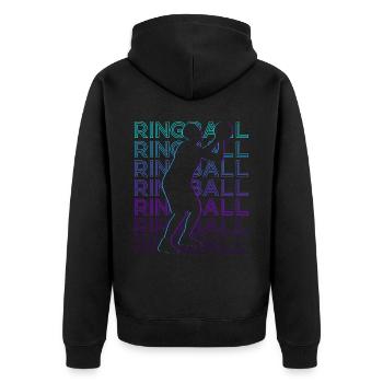 Joueur de Ringball Rétro - Veste à capuche bio Premium Unisexe - noir - Dos - Nico (187cm)