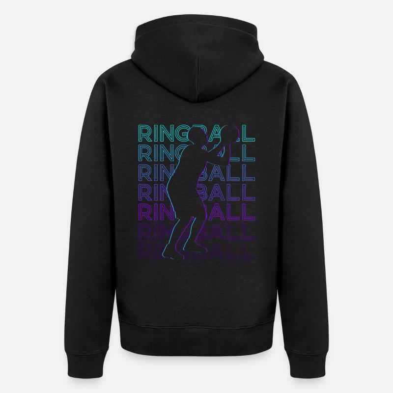 Joueur de Ringball Rétro - Veste à capuche bio Premium Unisexe - noir