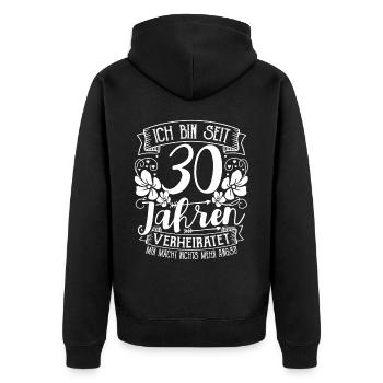 Pearl Wedding 30 ans Mariage Anniversaire - Veste à capuche bio Premium Unisexe - noir - Dos - Nico (187cm)
