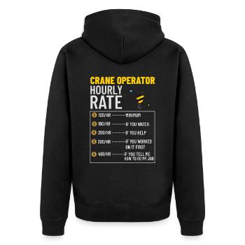 Formation de grutier Ouvrier de la construction Tour de grue - Veste à capuche bio Premium Unisexe - noir - Dos - Nico (187cm)