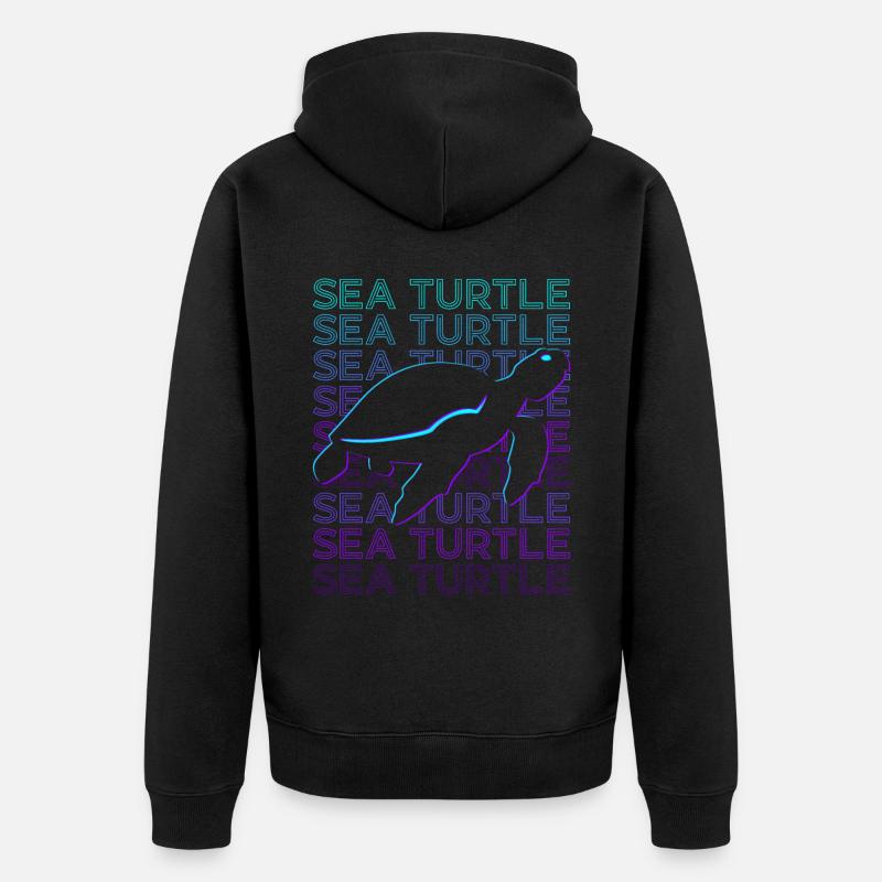 Tortue Rétro - Veste à capuche bio Premium Unisexe - noir