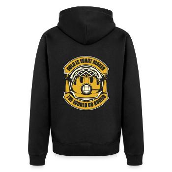 Gold Mining Gold Mine - Unisex Premium Organic Zip Hoodie - black - Back - Nico (187cm)