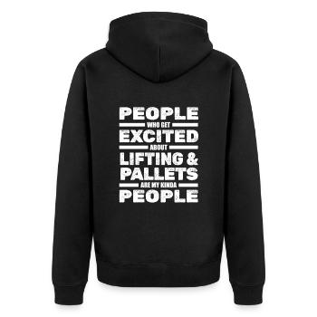 Forklift Driver Forklift Logistics Warehouseman - Unisex Premium Organic Zip Hoodie - black - Back - Nico (187cm)
