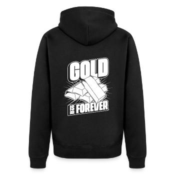 Mine d’or minière - Veste à capuche bio Premium Unisexe - noir - Dos - Nico (187cm)
