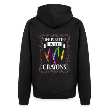 Crayon Box Colored Pencil Wax Case Wax Crayon - Veste à capuche bio Premium Unisexe - noir - Dos - Nico (187cm)