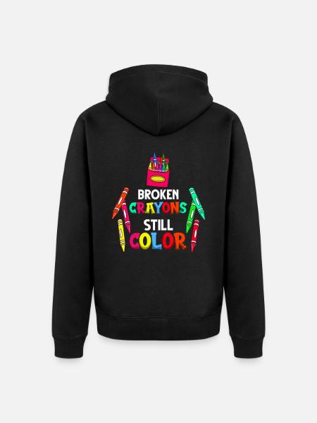Crayon Box Colored Pencil Wax Case Wax Crayon - Unisex Premium Organic Zip Hoodie - black