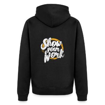 Mathematics - Unisex Premium Organic Zip Hoodie - black - Back - Nico (187cm)
