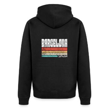 Spain Spanish Barcelona Spanish Holiday Gift - Unisex Premium Organic Zip Hoodie - black - Back - Nico (187cm)
