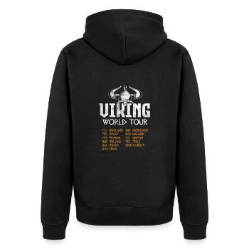 Wikinger - Unisex Premium Bio Zip Hoodie - Schwarz - Hinten - Nico (187cm)