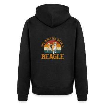 Beagle - Veste à capuche bio Premium Unisexe - noir - Dos - Nico (187cm)