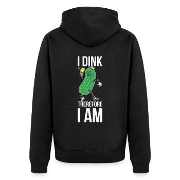 Je dink donc je suis pickleball cadeau - Veste à capuche bio Premium Unisexe - noir - Dos - Nico (187cm)