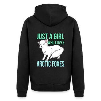 Polarfuchs - Unisex Premium Bio Zip Hoodie - Schwarz - Hinten - Nico (187cm)