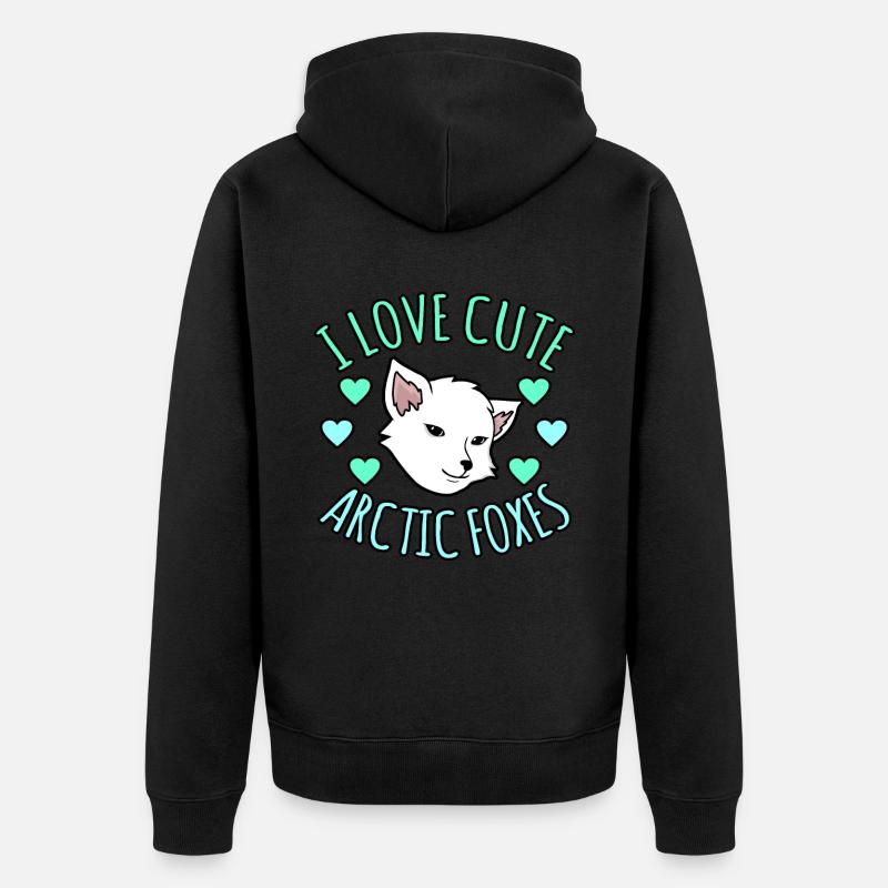 Polarfuchs - Unisex Premium Bio Zip Hoodie - Schwarz