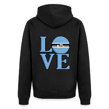 Botswana - Unisex Premium Bio Zip Hoodie - Schwarz - Hinten - Nico (187cm)