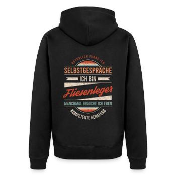 Fliesenleger Arbeitskollege Kollege Geschenk Retro - Unisex Premium Bio Zip Hoodie - Schwarz - Hinten - Nico (187cm)