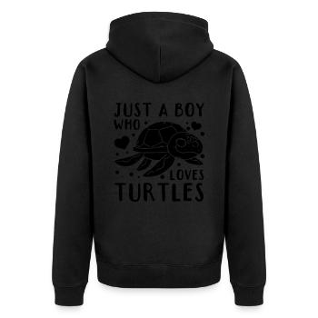 Mignon Turtle Lovers Sea Turtle - Seulement - Veste à capuche bio Premium Unisexe - noir - Dos - Nico (187cm)