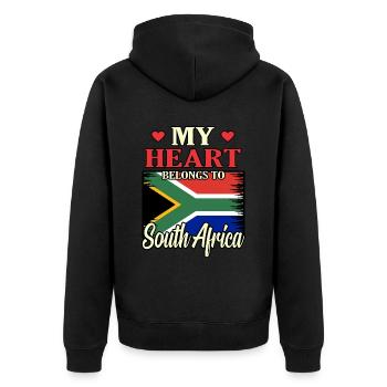 Südafrika - Unisex Premium Bio Zip Hoodie - Schwarz - Hinten - Nico (187cm)