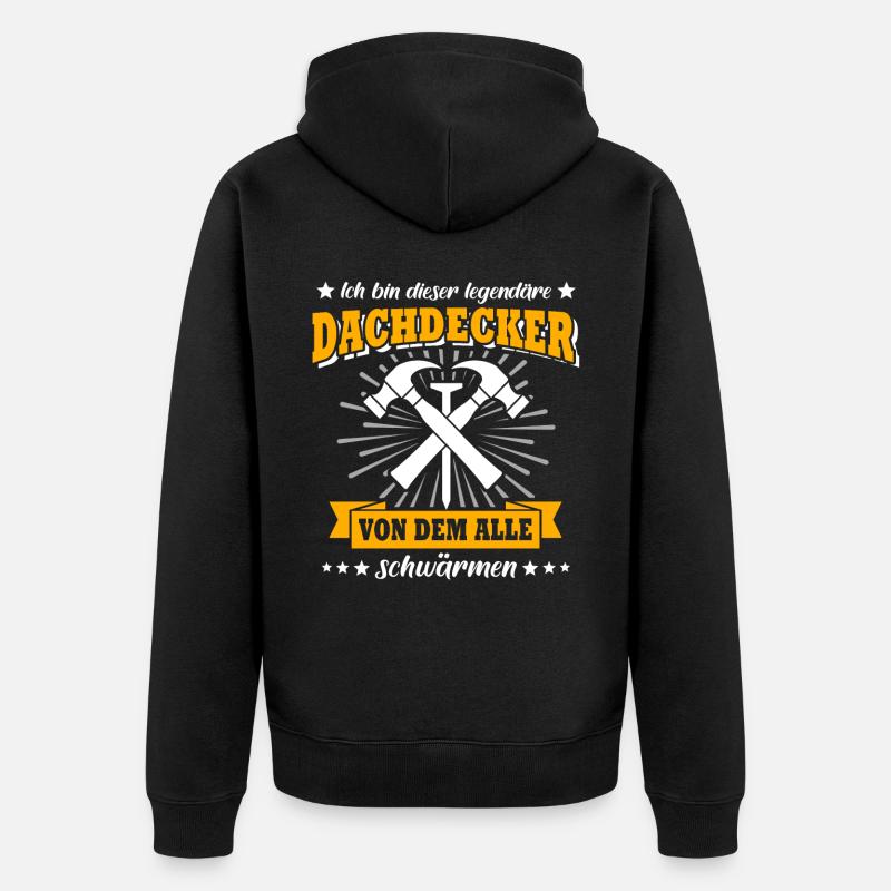 Dachdecker Dachspengler Dachklempner Dachdecken - Unisex Premium Bio Zip Hoodie - Schwarz