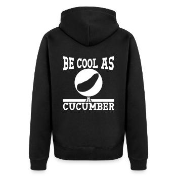Gurke Gurken - Unisex Premium Bio Zip Hoodie - Schwarz - Hinten - Nico (187cm)