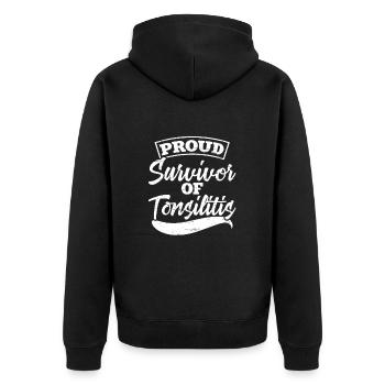 Fier survivant de l’amygdalite - Veste à capuche bio Premium Unisexe - noir - Dos - Nico (187cm)