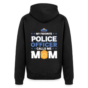 Mon policier préféré m’appelle maman - Veste à capuche bio Premium Unisexe - noir - Dos - Nico (187cm)
