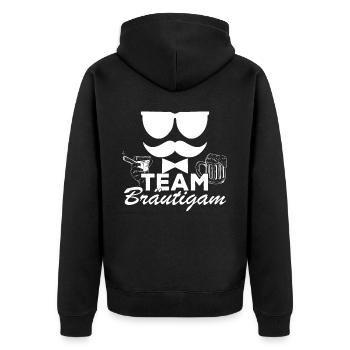 Heiraten JGA Bier Trinken Saufen Bräutigam - Unisex Premium Bio Zip Hoodie - Schwarz - Hinten - Nico (187cm)