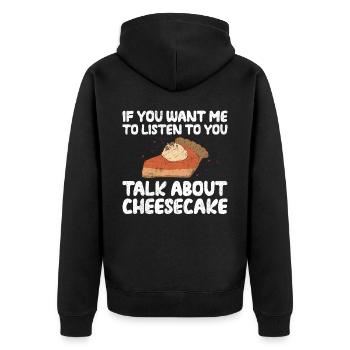 Parlez de Cheesecake Baker Baking Food lover - Veste à capuche bio Premium Unisexe - noir - Dos - Nico (187cm)