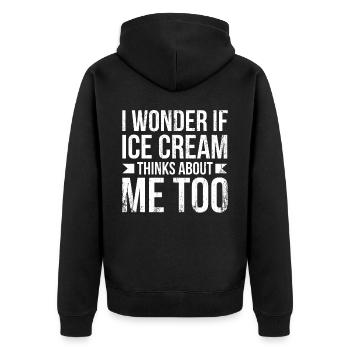 Je me demande si Ice Cream for Frozen et moi - Veste à capuche bio Premium Unisexe - noir - Dos - Nico (187cm)