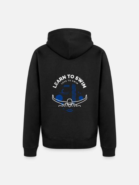 Swim instructor learn to swim and love to swim - Unisex Premium Organic Zip Hoodie - black